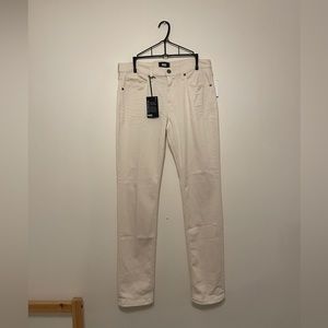 Paige NWT beige off white pants size 33 brand new retail $200 about a medium.
